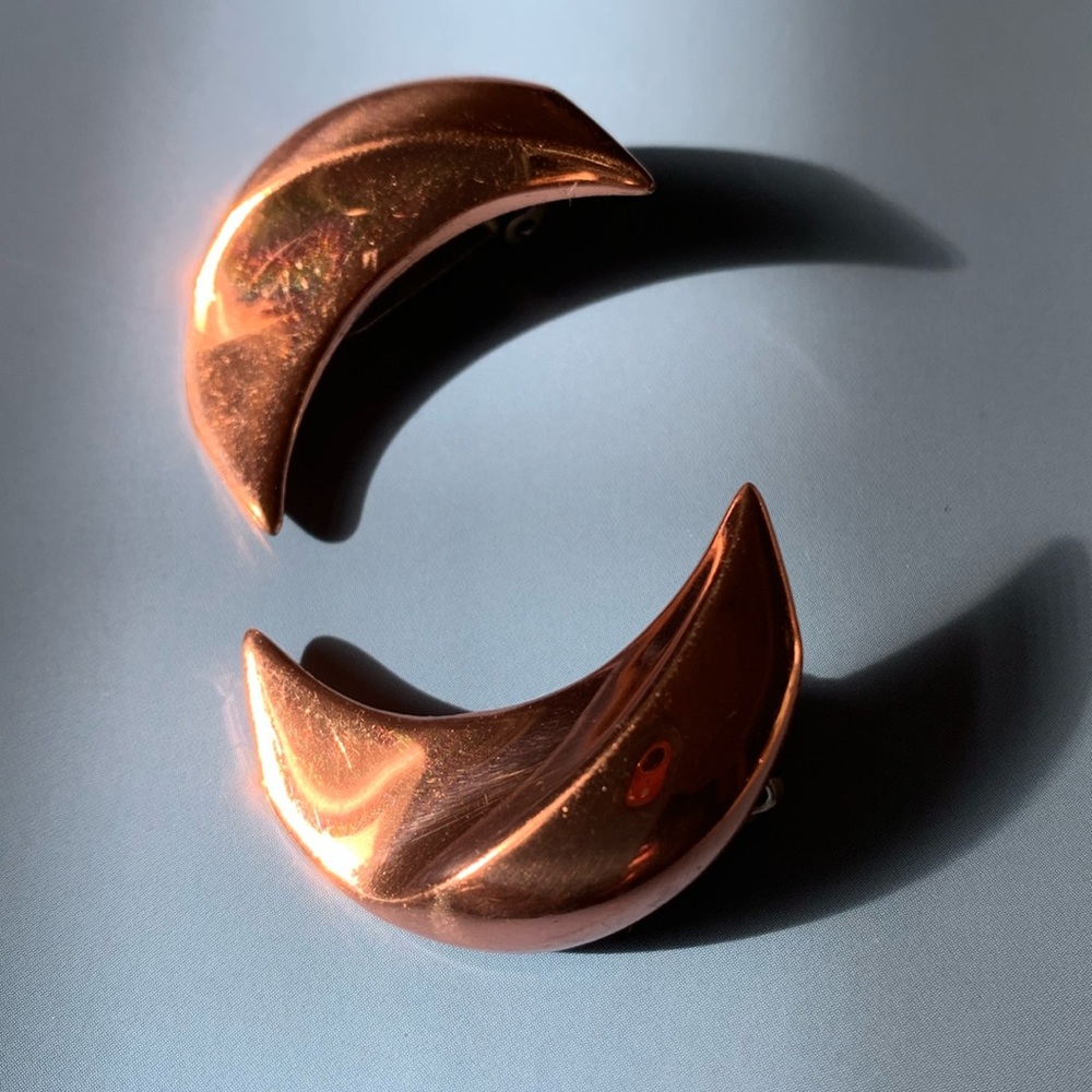 Signed Renoir Copper earring and Rame Copper Pendant set - Picture 8 of 12